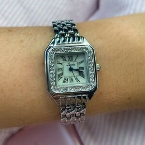 Panthere Classic Crystal Stainless Steel Watch with Diamond Accents
